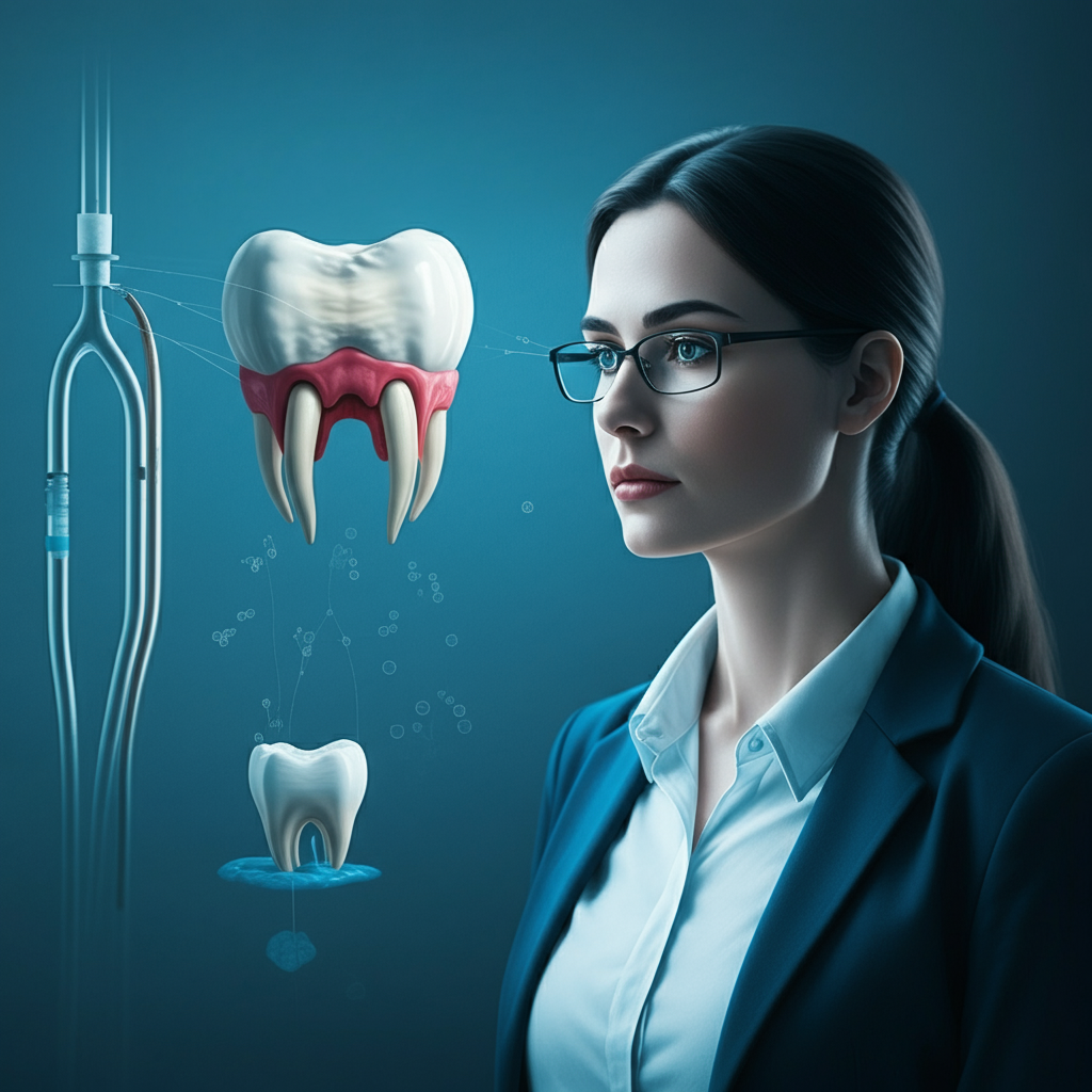 Inflamed gums and tooth structure showing early stage gum disease